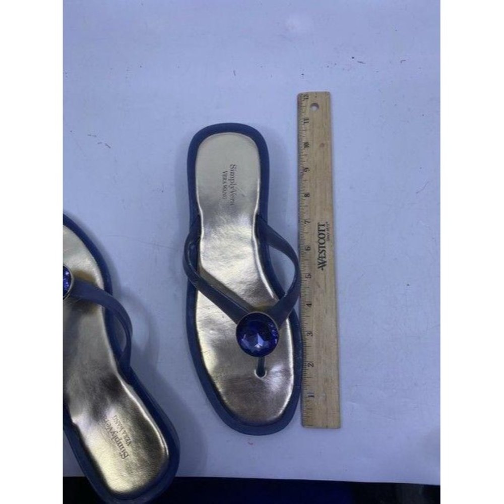 Simply Vera Vera Wang Blue Gold Sandals Size Us - Picture 7 of 7